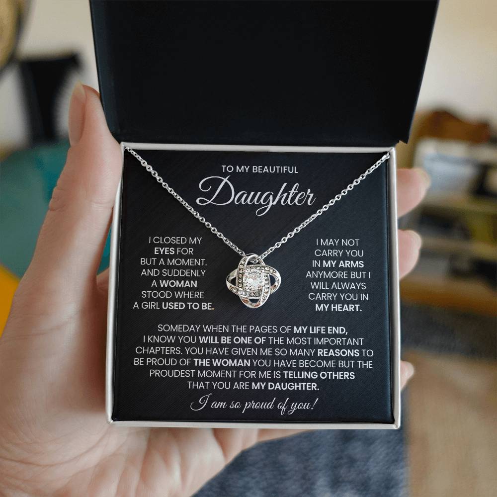 Daughter Love Knot Necklace Gift