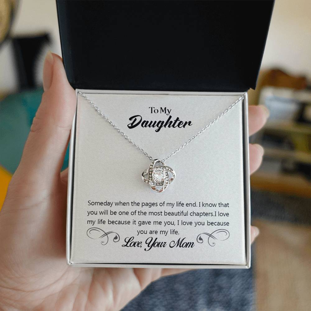 Daughter Pages of Life Knot Necklace-[Heartfelt Family Gift]