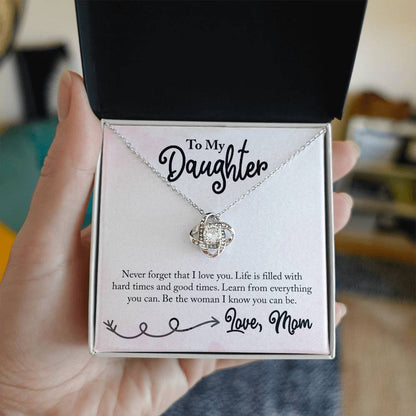 To My Daughter Knot Necklace-[Heartfelt Family Gift]