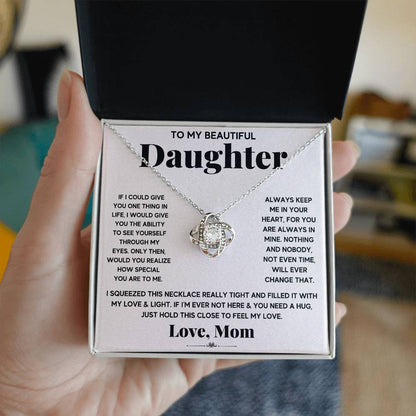 Daughter My Everything Love Knot Necklace-[Heartfelt Family Gift]