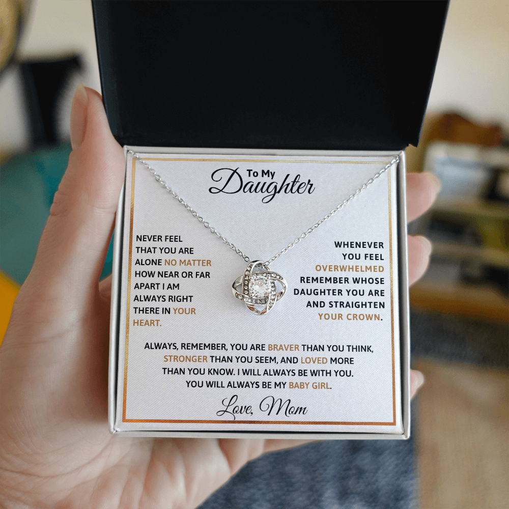 To My Daughter Love Knot Necklace