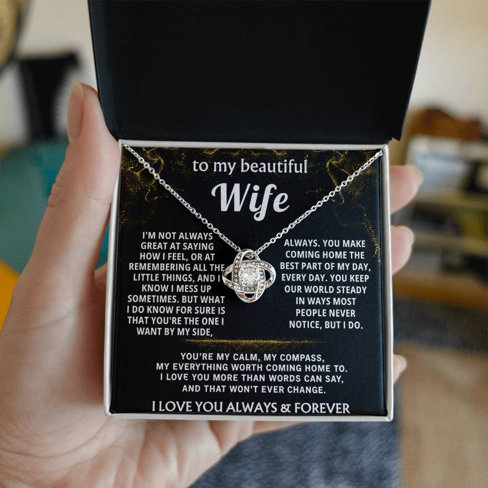 To My Wife Love Knot Necklace