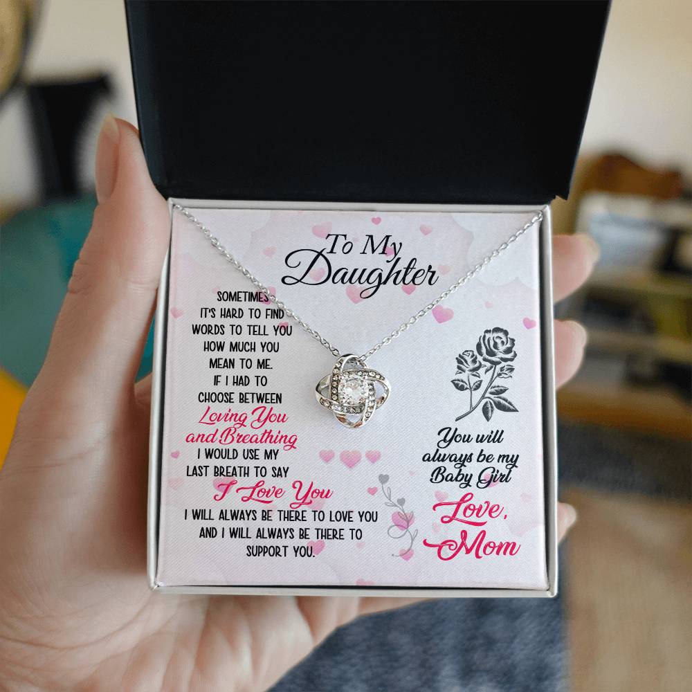 To Daughter Last Breathe Knot Necklace-[Heartfelt Family Gift]
