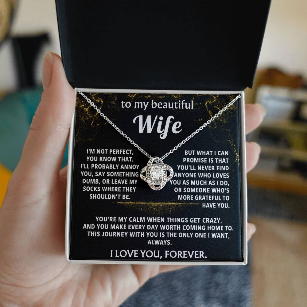 To My Wife Love Knot Necklace Gift