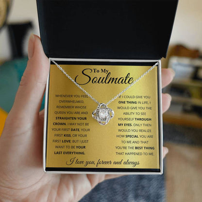 Soulmate My World Love Knot Necklace-[Heartfelt Family Gift]