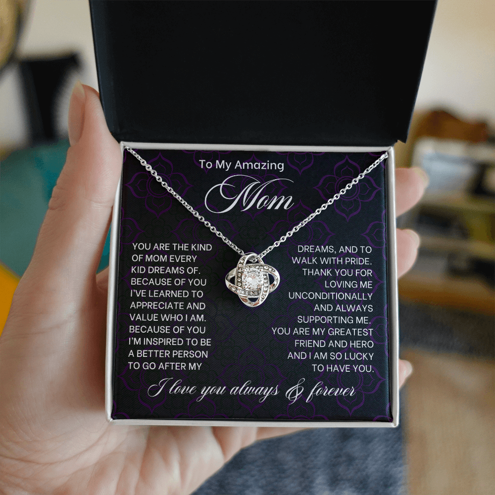 To My Mom Love Knot Necklace-[Heartfelt Family Gift]