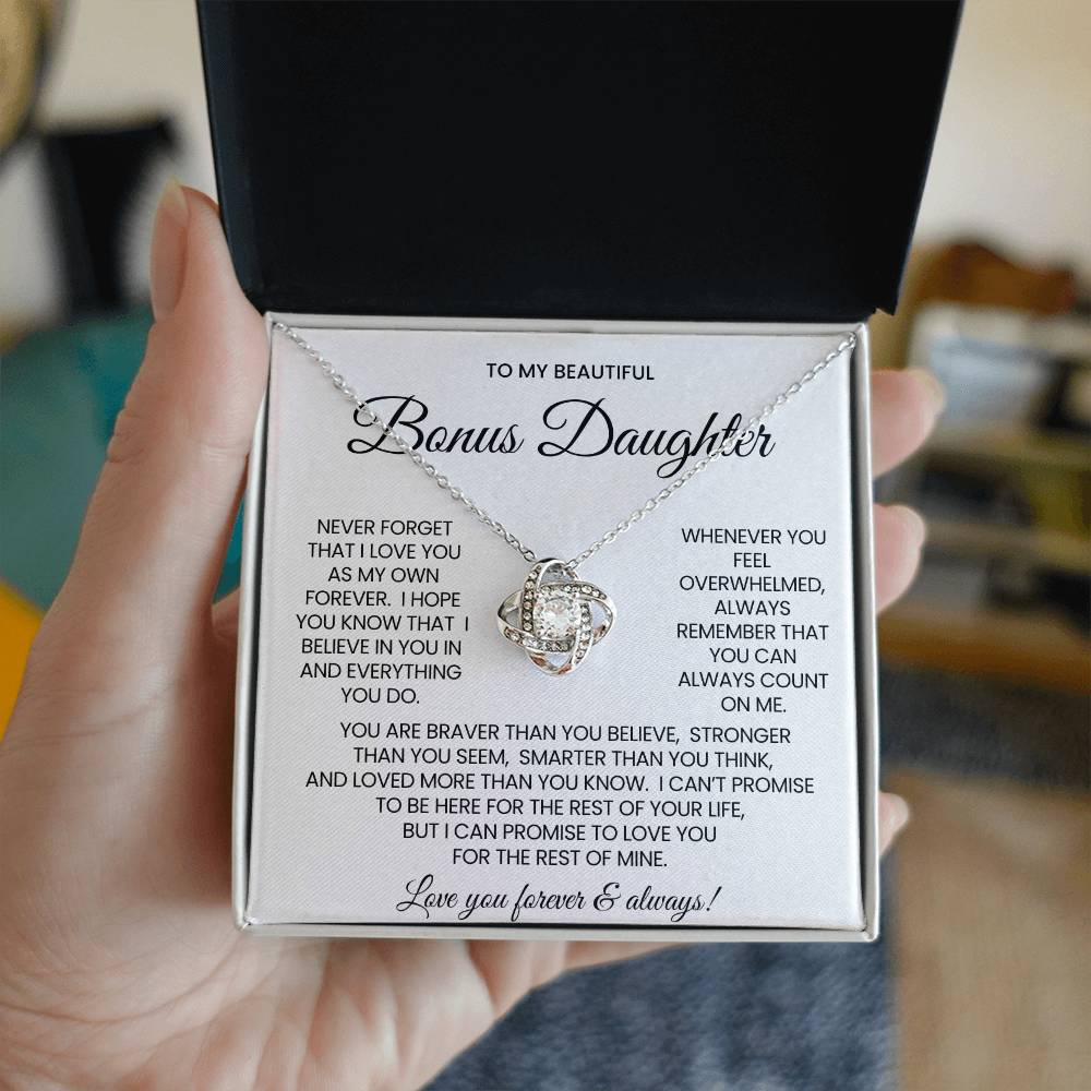 Bonus Daughter Love Knot Necklace Gift