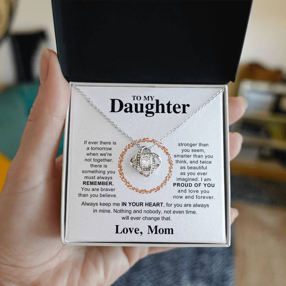 To My Daughter From Mom Love Heart Necklace