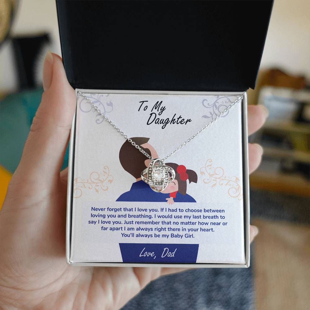 Daughter My Baby Girl Love Knot Necklace-[Heartfelt Family Gift]