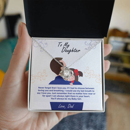 Daughter My Baby Girl Love Knot Necklace-[Heartfelt Family Gift]