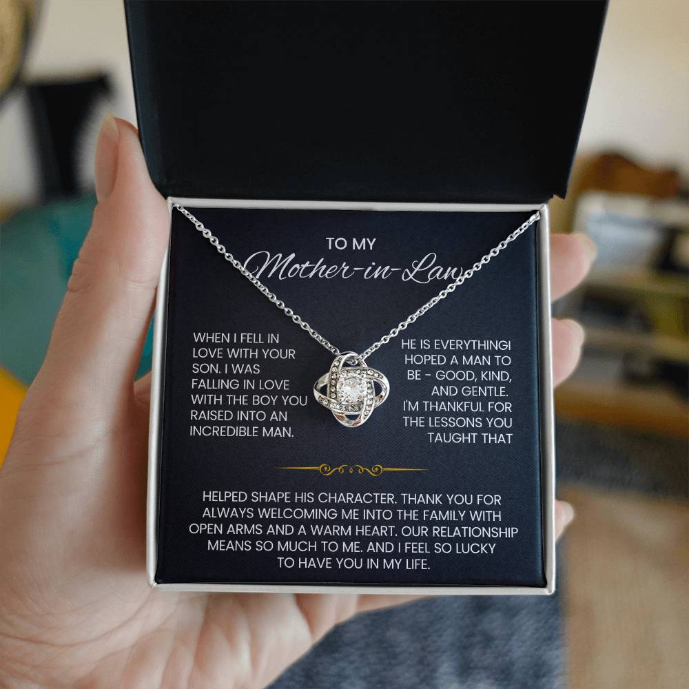 To My Mother in Law Love Knot Necklace