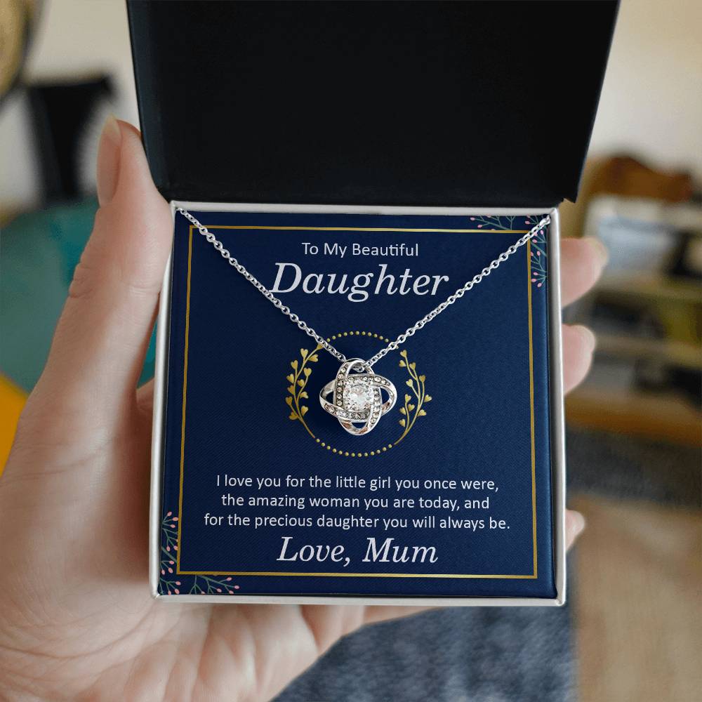 Daughter I Love You Knot Necklace-[Heartfelt Family Gift]