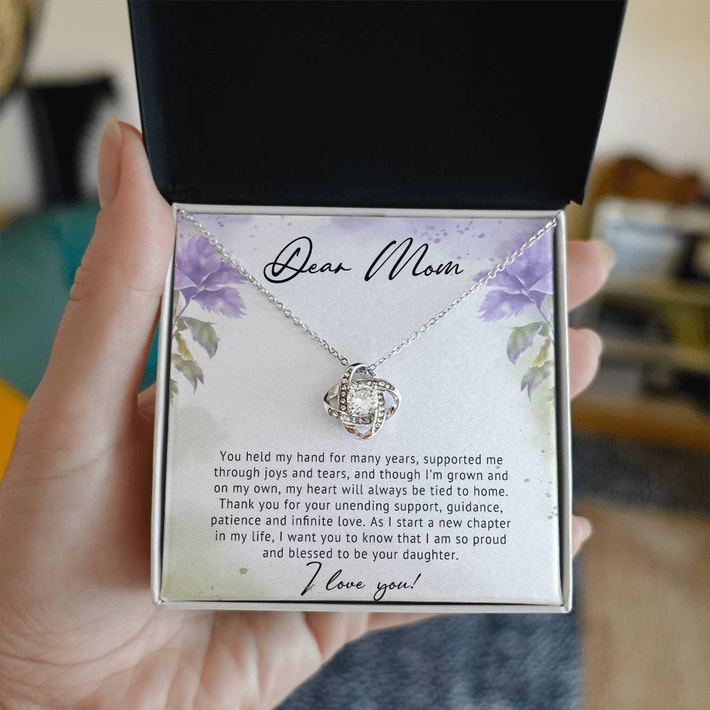 Mom Love Knot Necklace Gift from Son or daughter