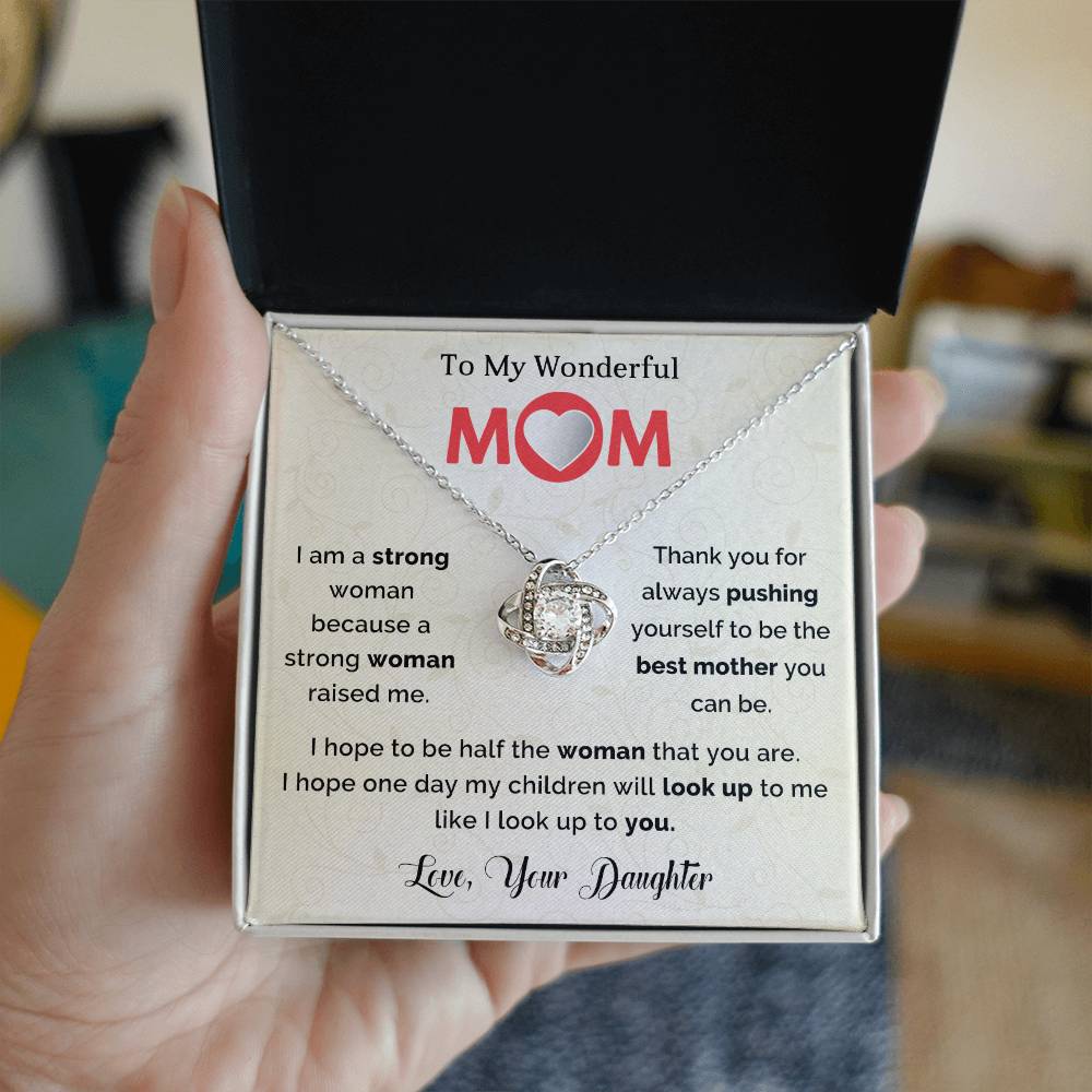 To My Amazing Mom Love Knot Necklace