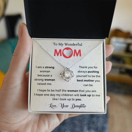 To My Amazing Mom Love Knot Necklace