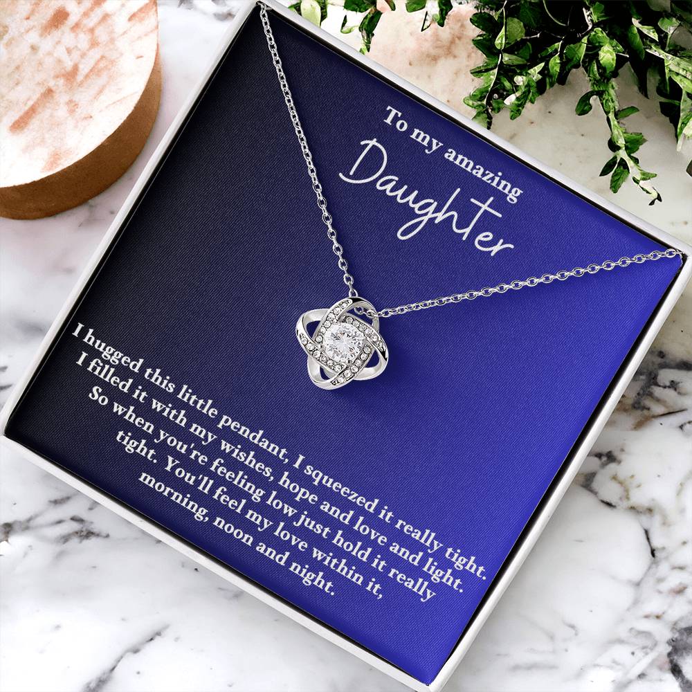 To My Daughter Love Knot Necklace
