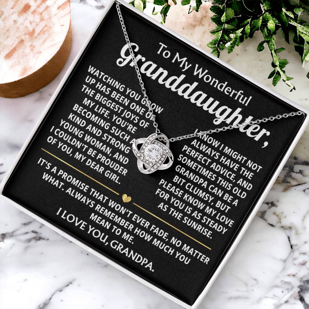To My Wonderful Granddaughter, My love for you will never fade.