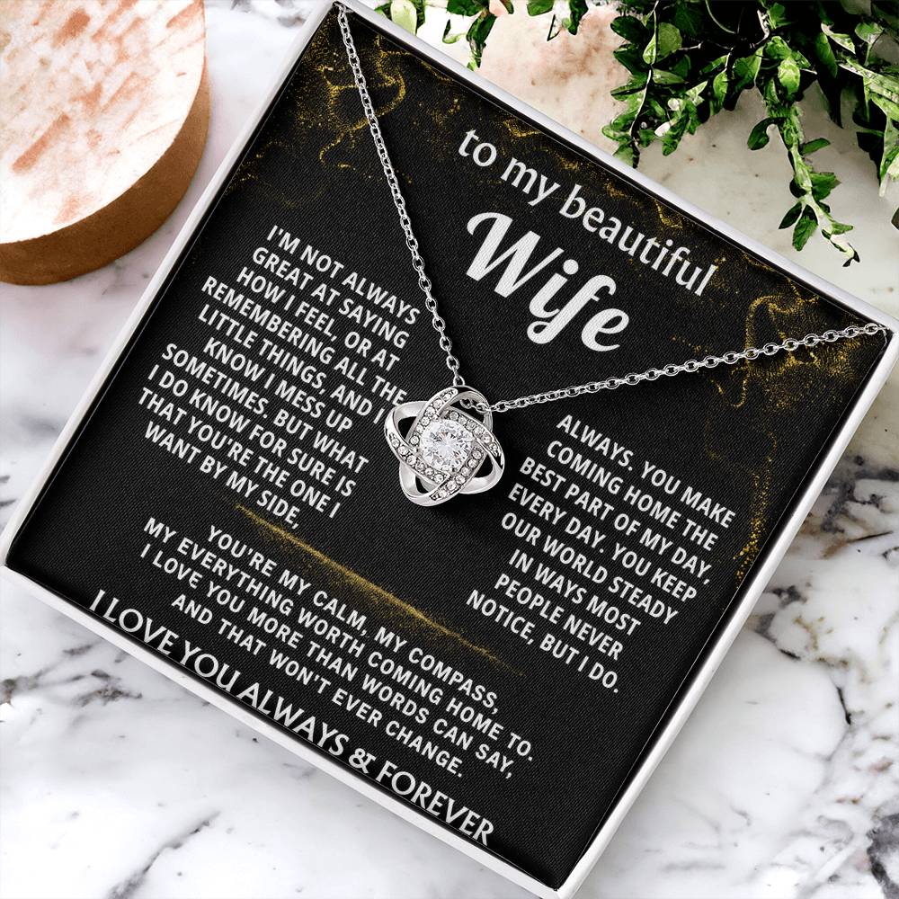 To My Wife Love Knot Necklace