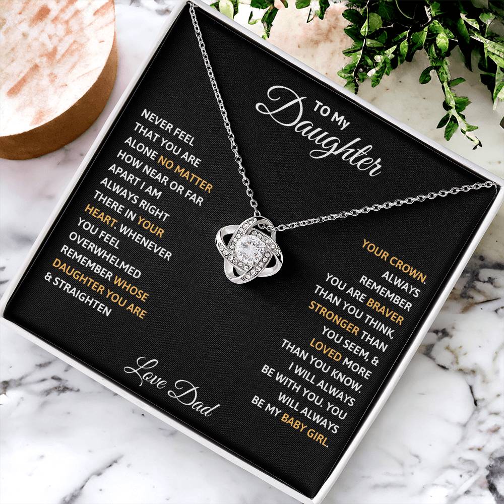To My Daughter Love Knot Necklace from Dad