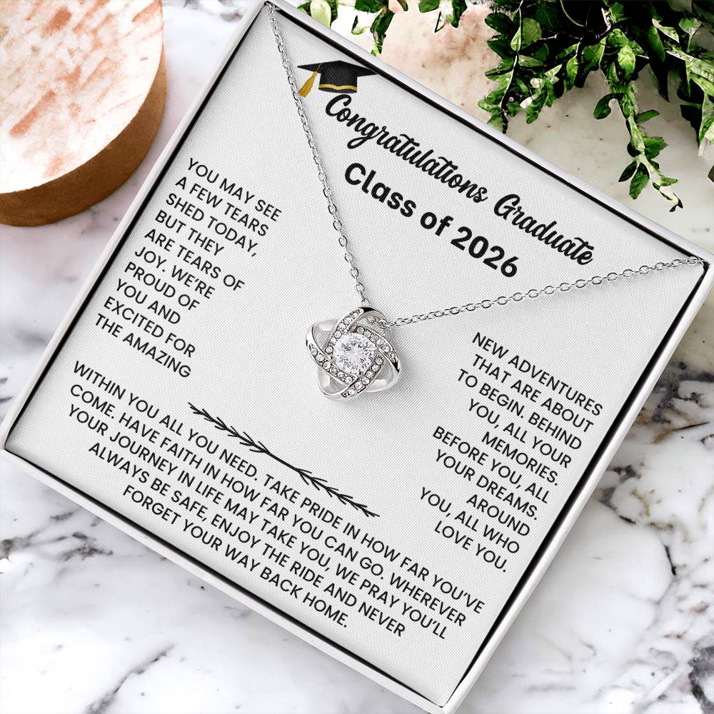 Class of 2026 Graduation Necklace Gift - Love Knot
