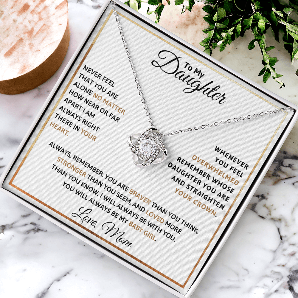 To My Daughter Love Knot Necklace