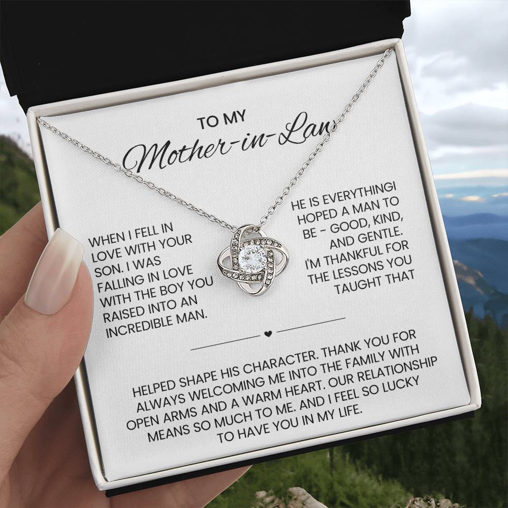 To My Mother in Law Love Knot Necklace