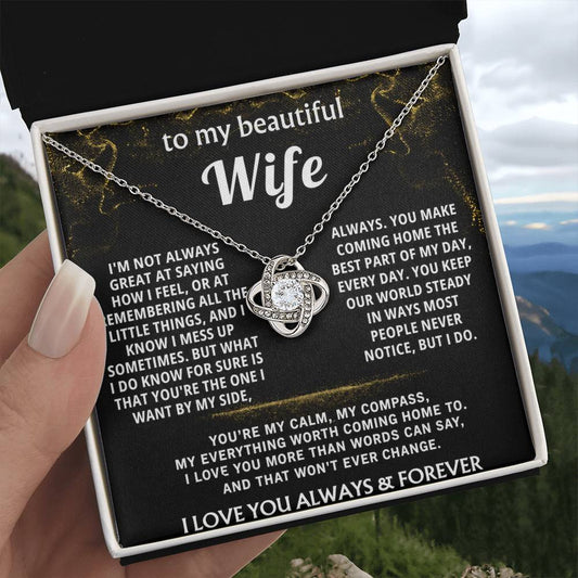 To My Wife Love Knot Necklace