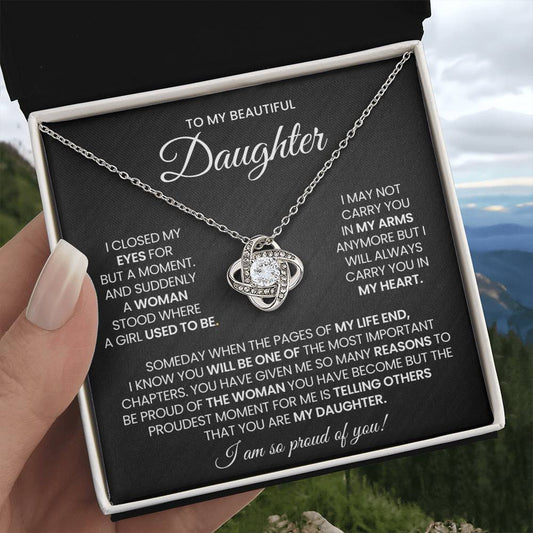 Daughter Love Knot Necklace Gift
