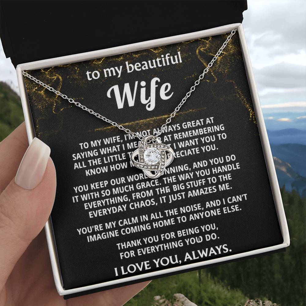 To My Wife, You're my calm in all the noise.
