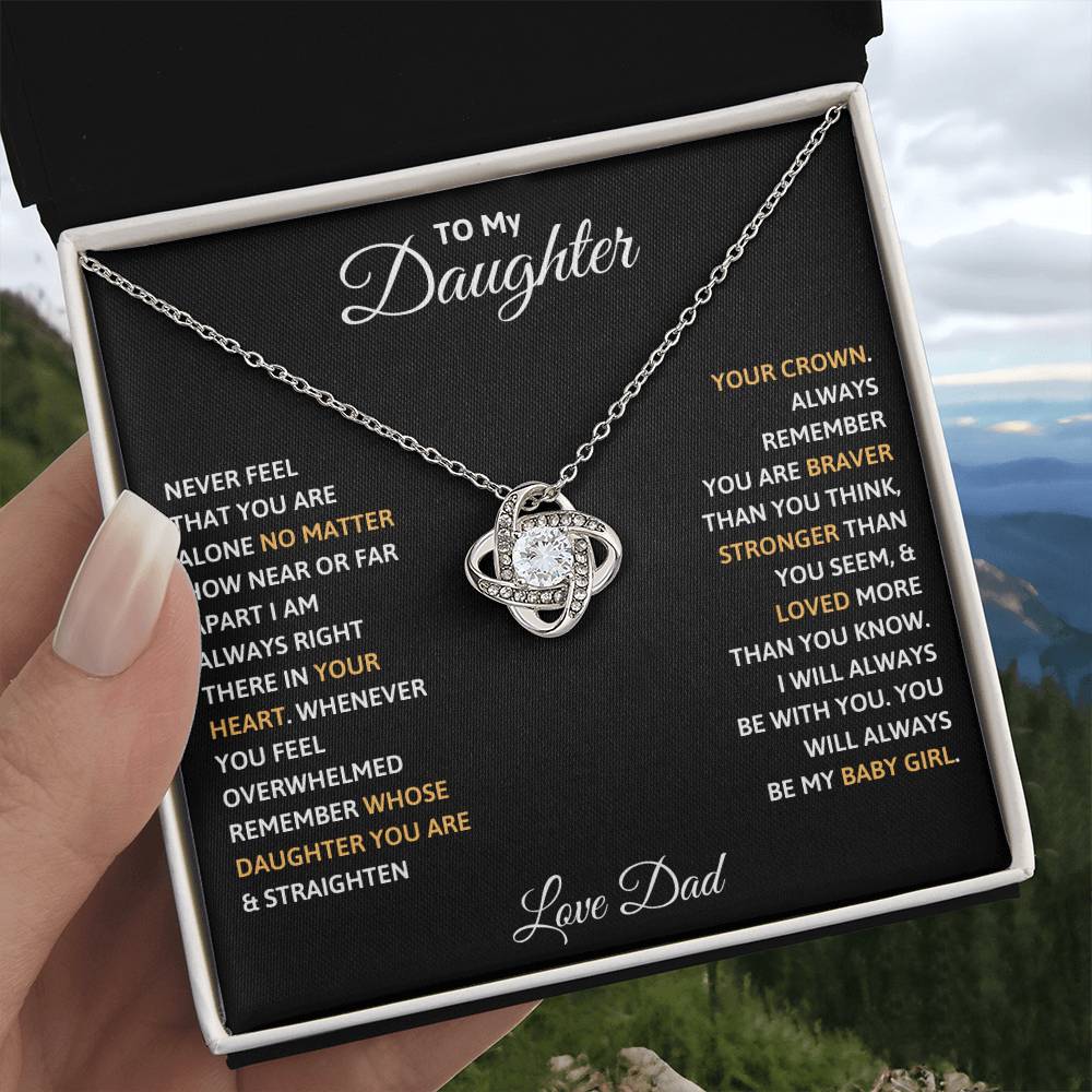 To My Daughter Love Knot Necklace from Dad