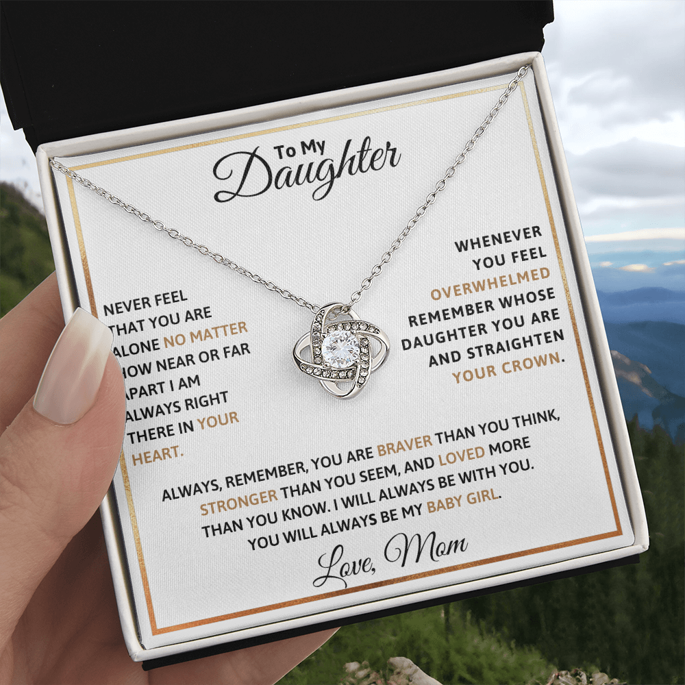 To My Daughter Love Knot Necklace