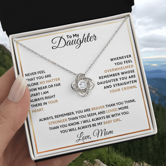 To My Daughter Love Knot Necklace