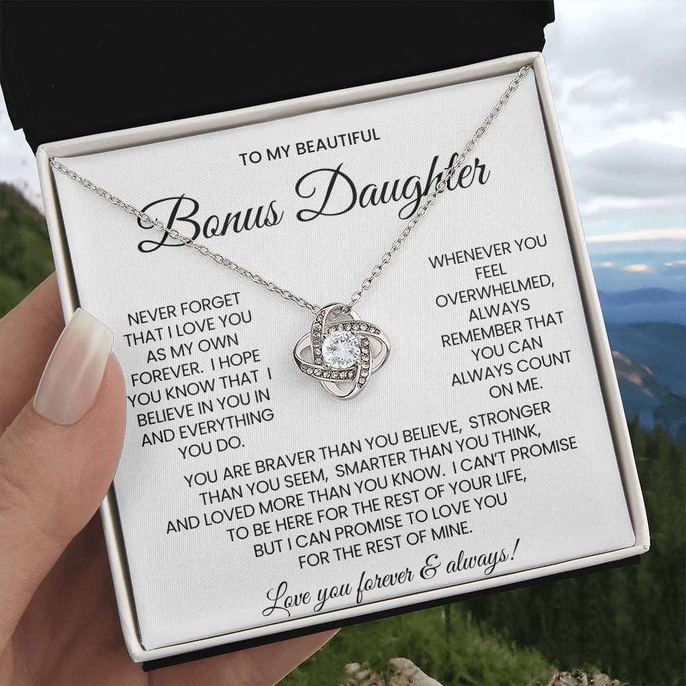 Bonus Daughter Love Knot Necklace Gift