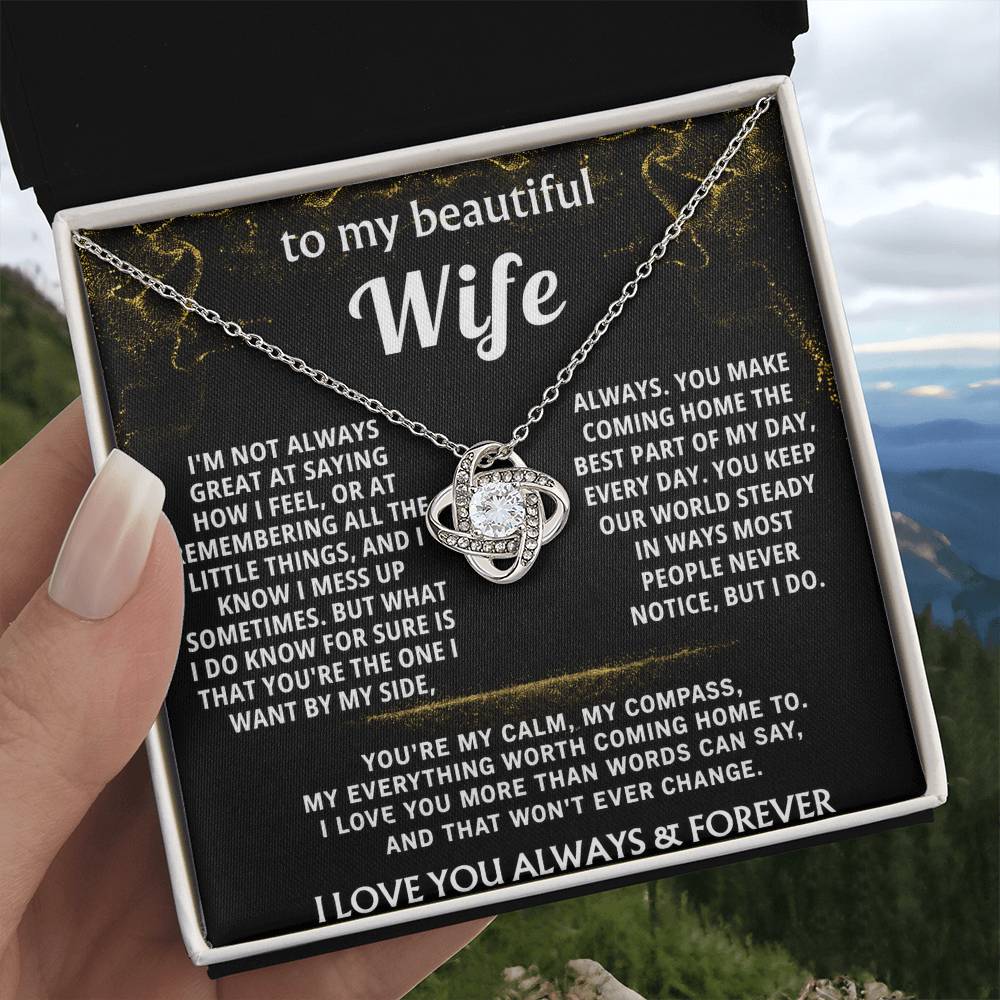 To My Wife Love Knot Necklace