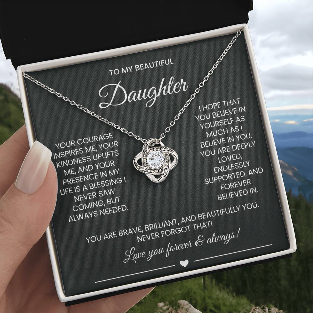 Daughter Love Knot Necklace Gift