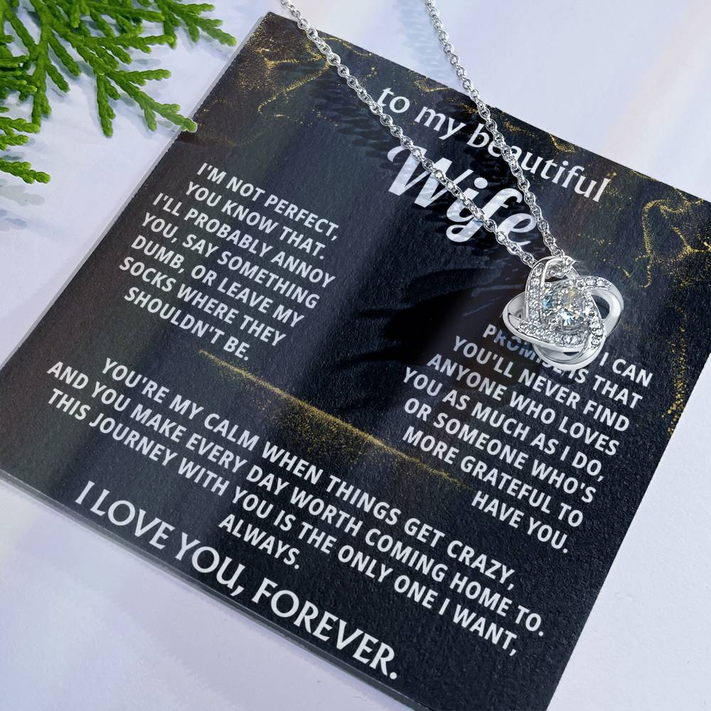 To My Wife Love Knot Necklace Gift