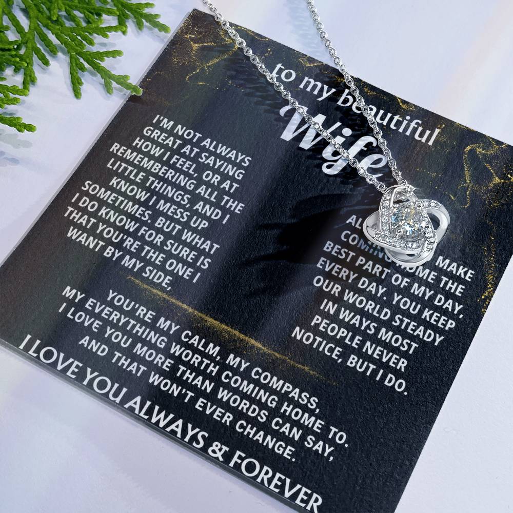 To My Wife Love Knot Necklace