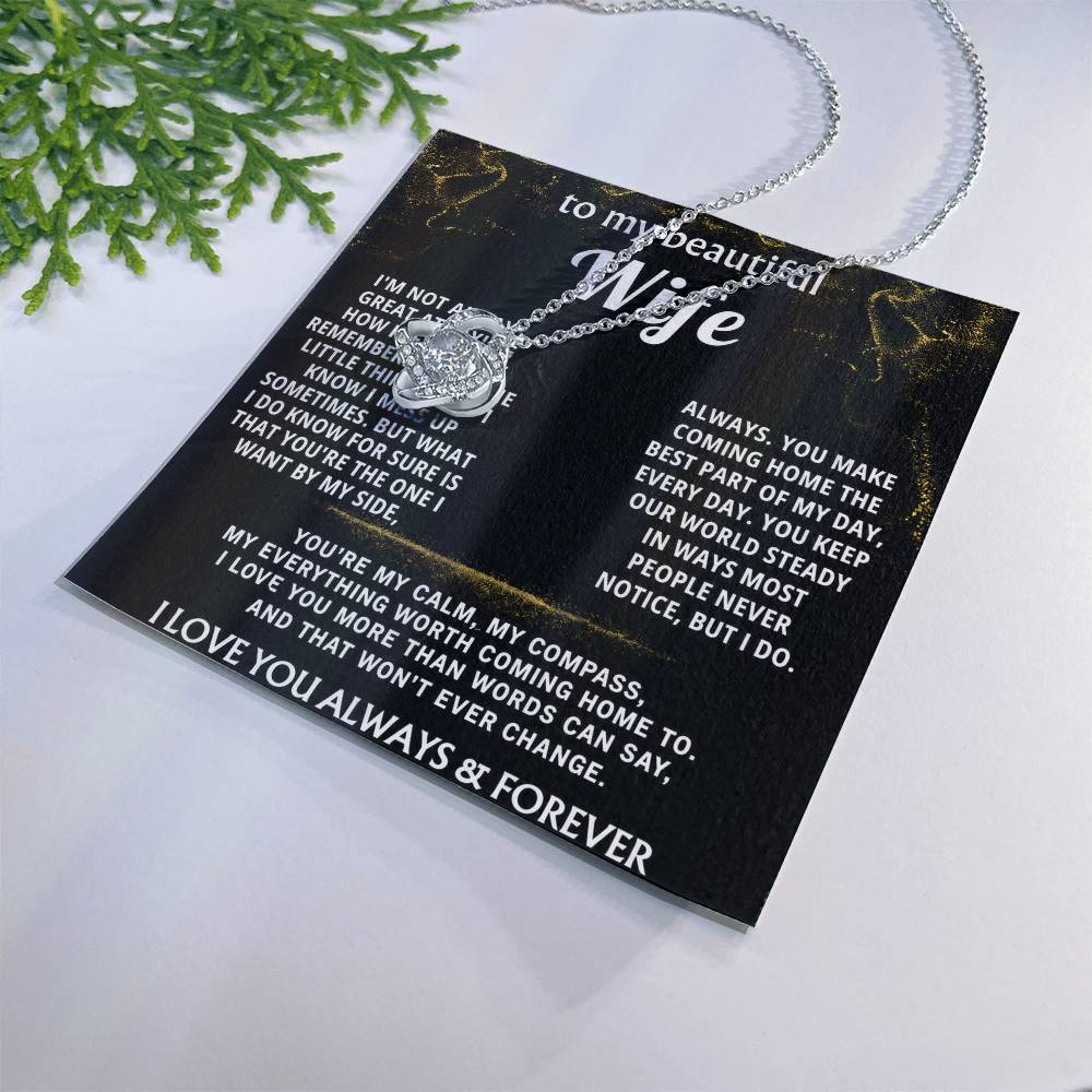To My Wife Love Knot Necklace