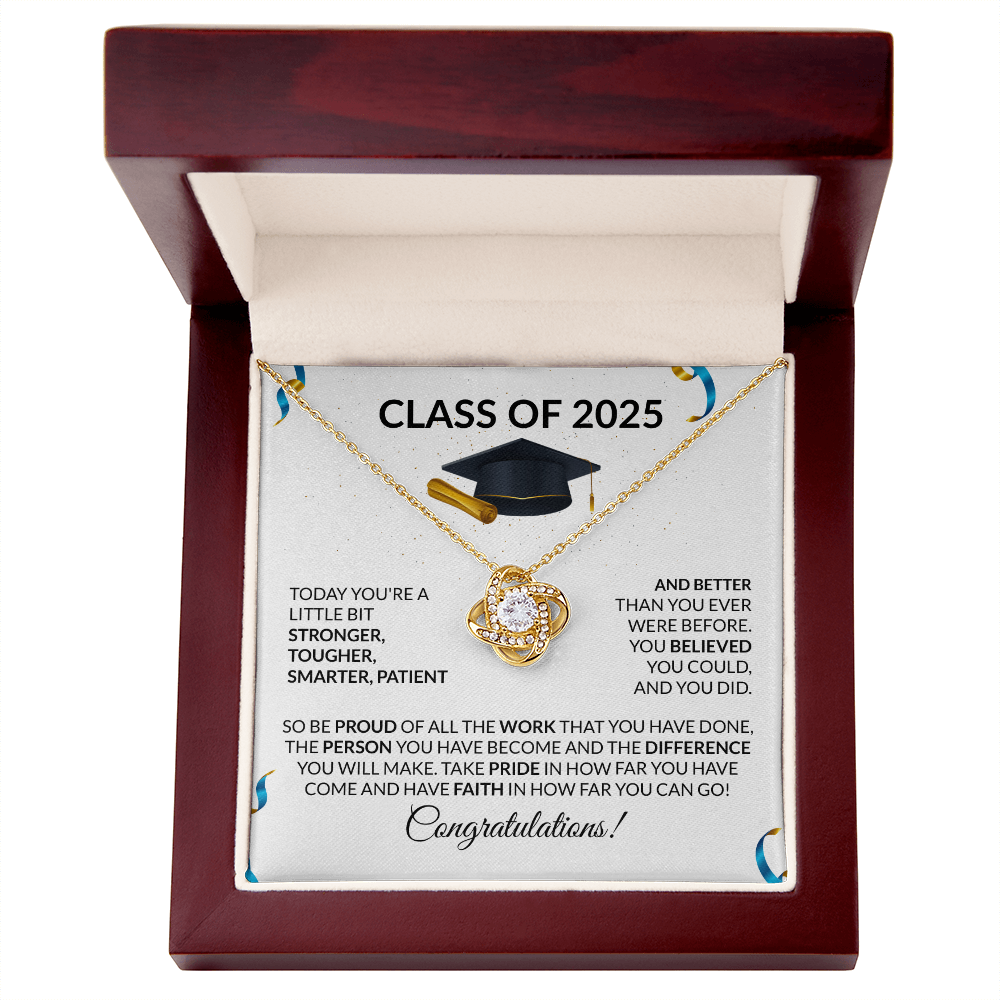 Class of 2025 Graduation Necklace Gift Love Knot-[Heartfelt Family Gift]
