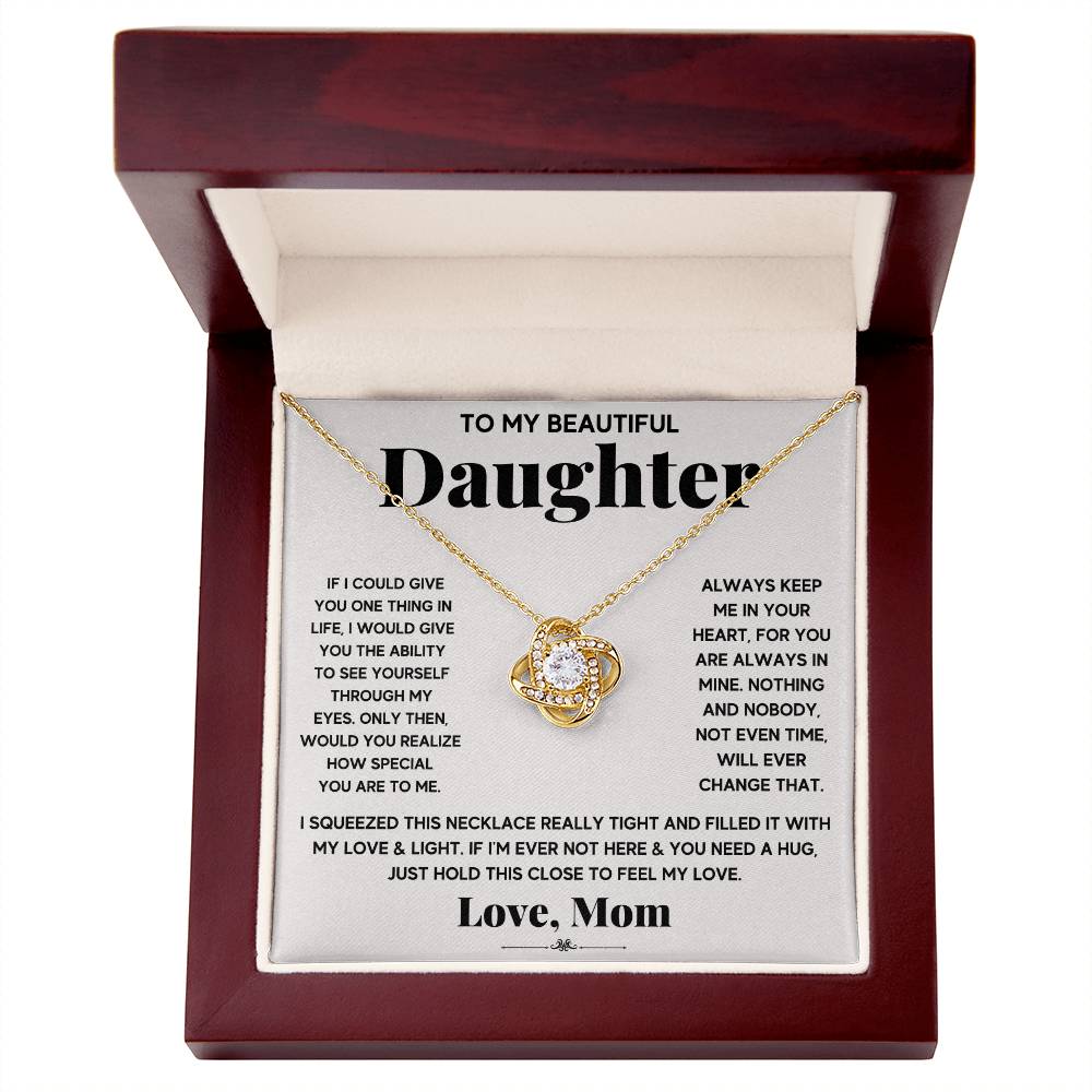 Daughter My Everything Love Knot Necklace-[Heartfelt Family Gift]