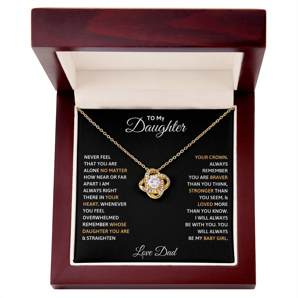 To My Daughter Love Knot Necklace from Dad