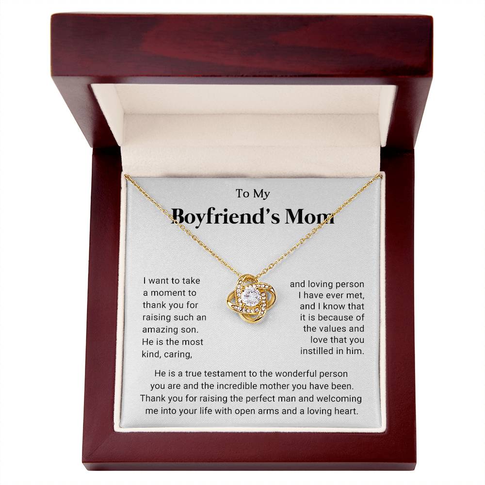 To My Boyfriend's Mom Knot Necklace Gift