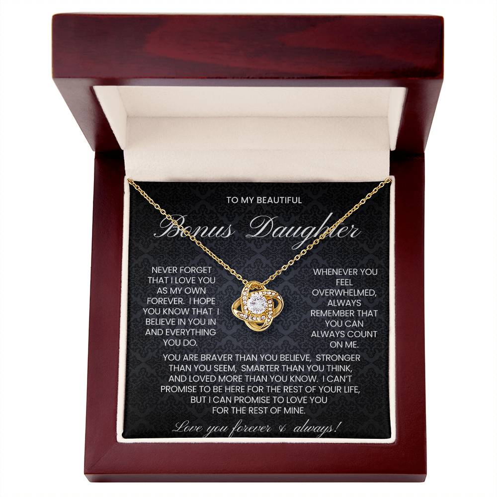Bonus Daughter Love Knot Necklace Gift