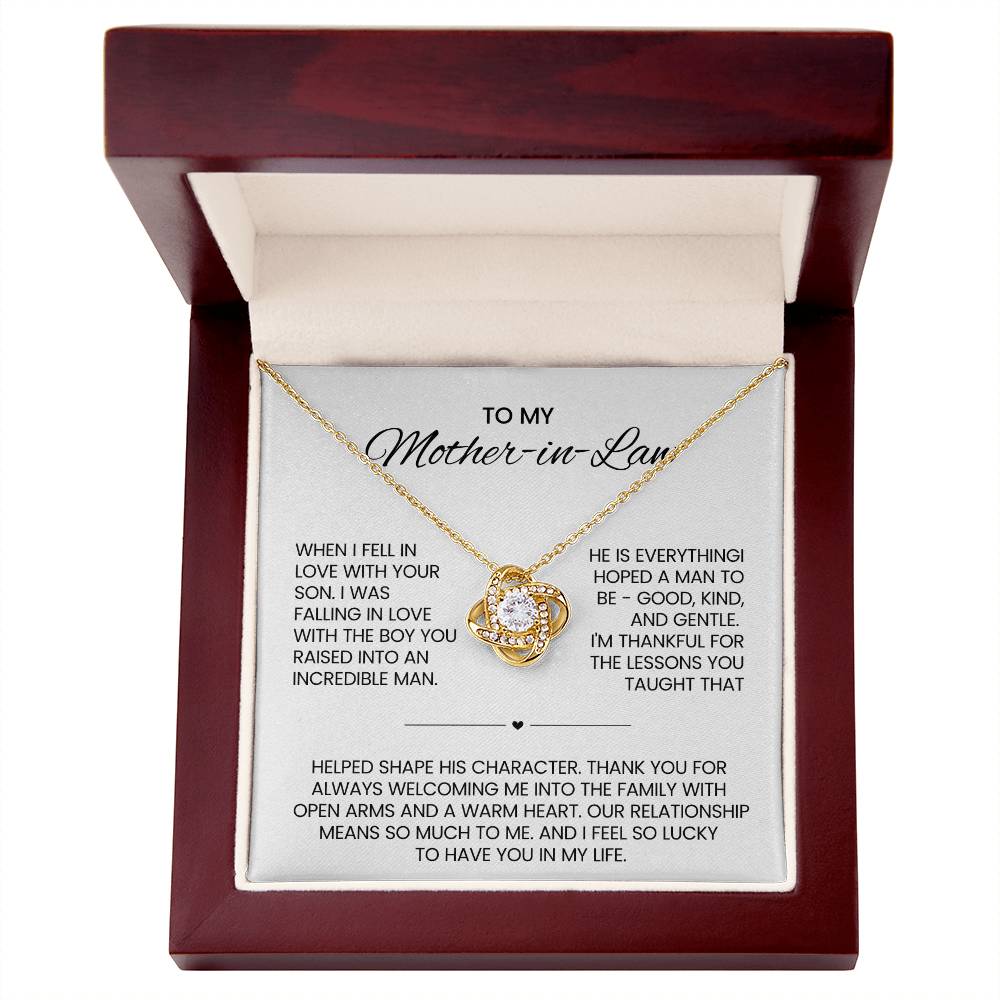 To My Mother in Law Love Knot Necklace