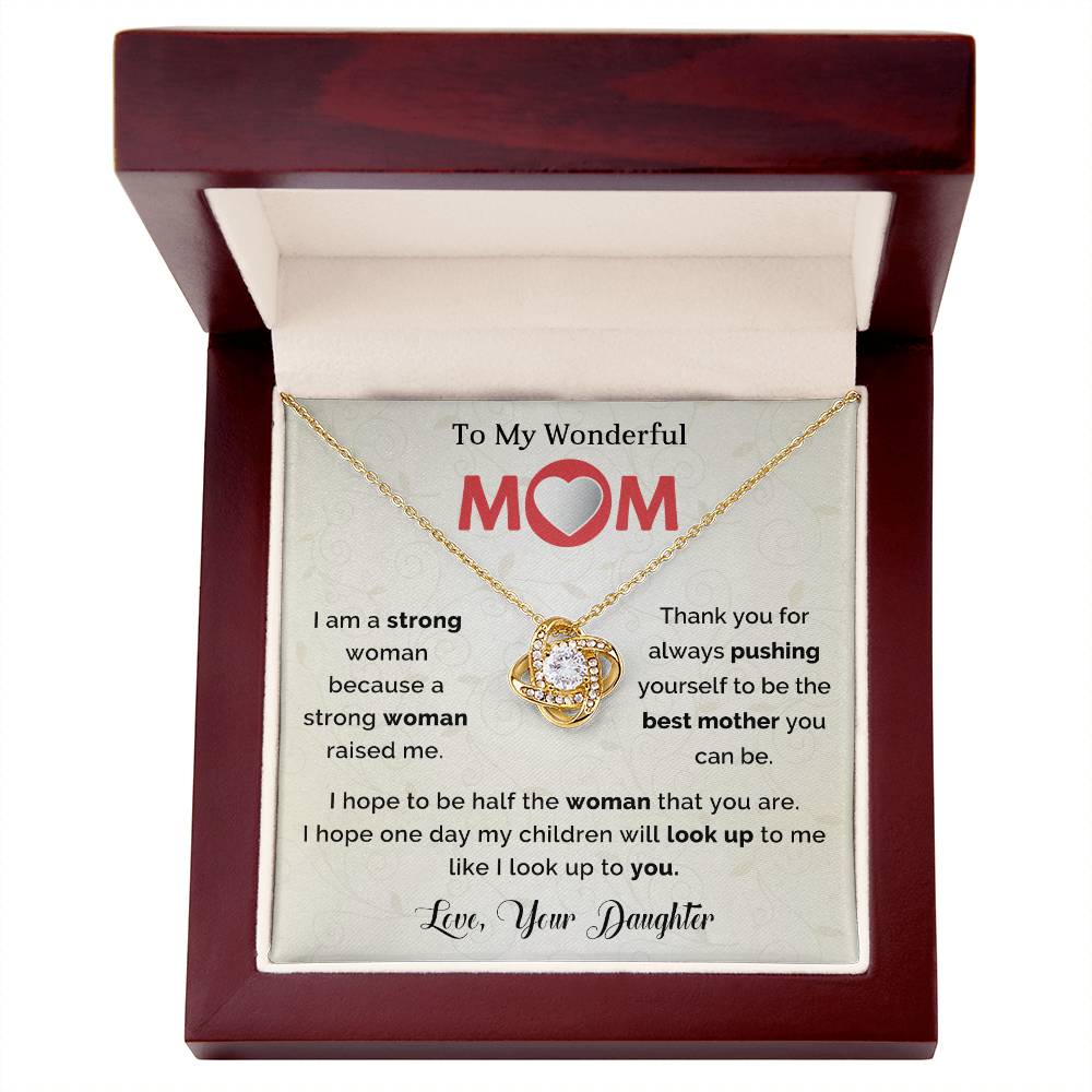 To My Amazing Mom Love Knot Necklace