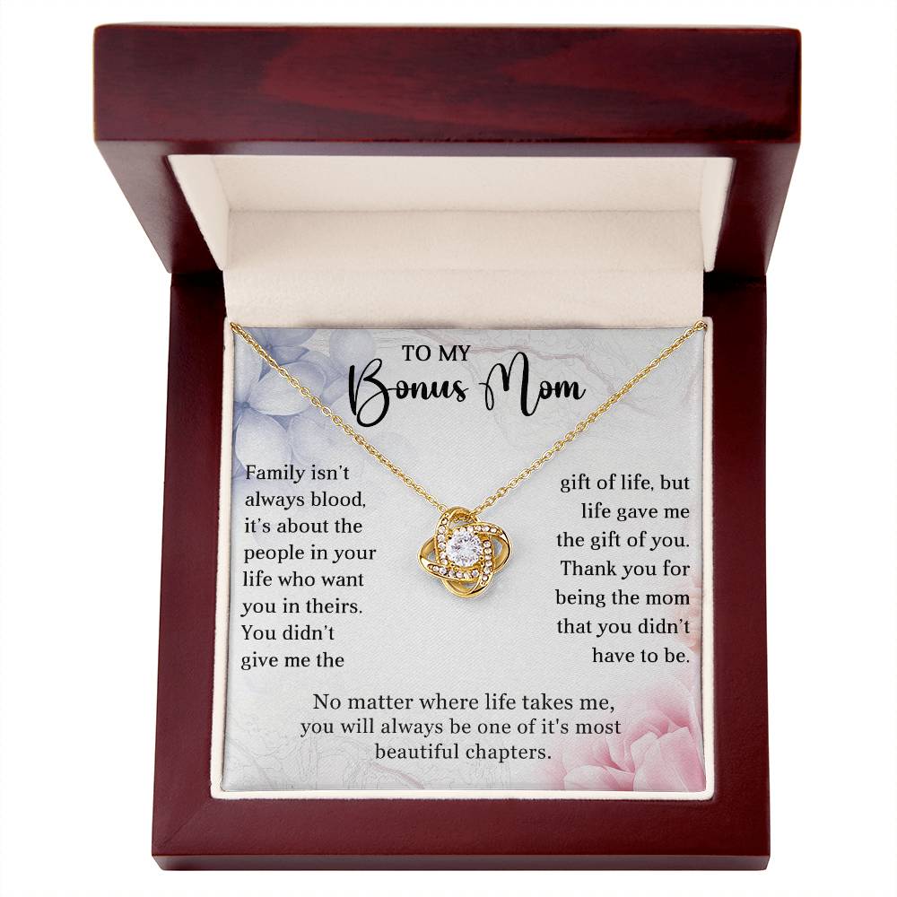 To My Bonus Mom Knot Necklace Gift