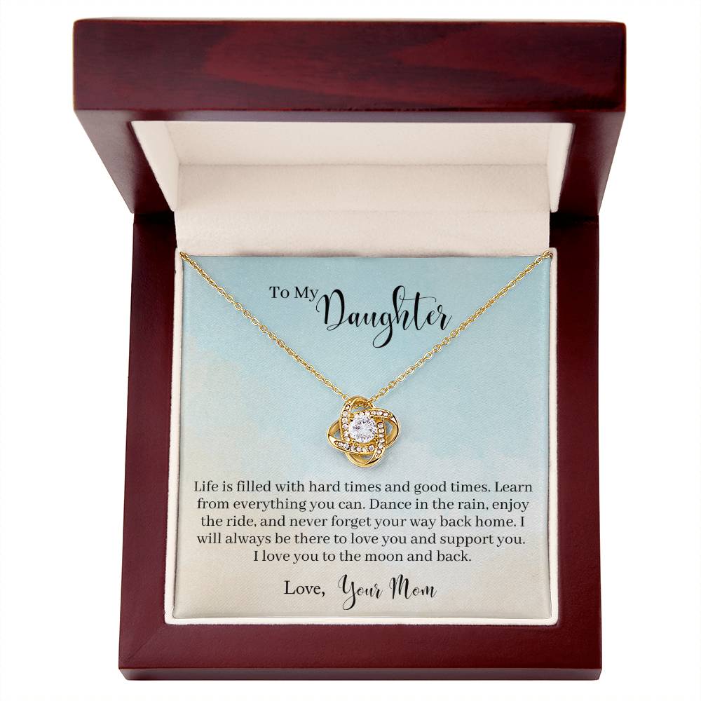 To My Daughter - Learn From Everything- Knot Necklace-[Heartfelt Family Gift]