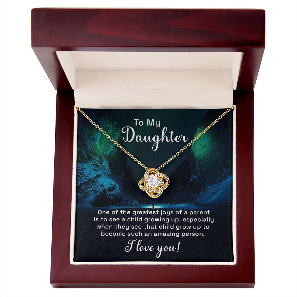 Daughter My Greatest Joy Knot Necklace-[Heartfelt Family Gift]