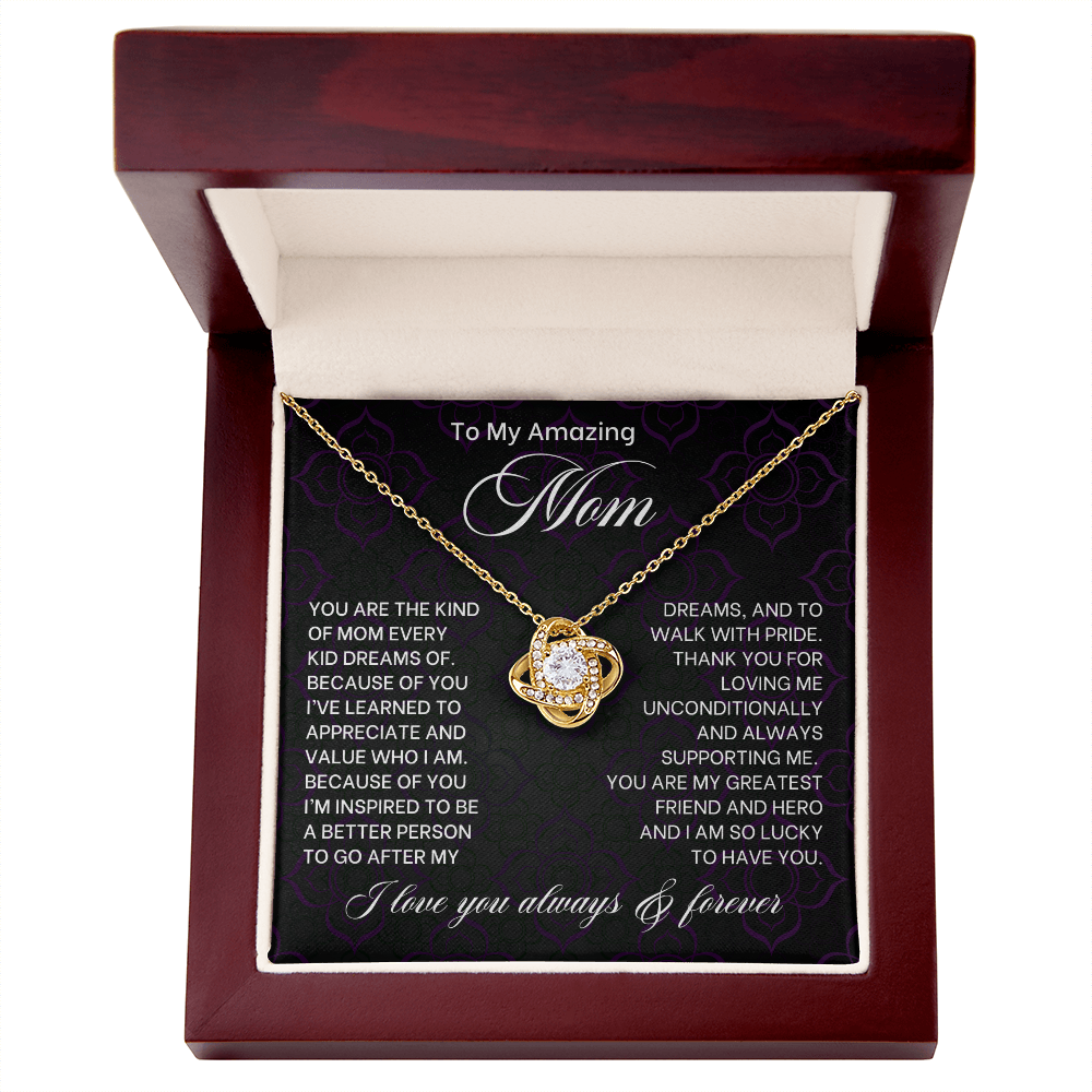 To My Mom Love Knot Necklace-[Heartfelt Family Gift]