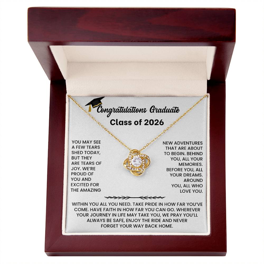 Class of 2026 Graduation Necklace Gift - Love Knot